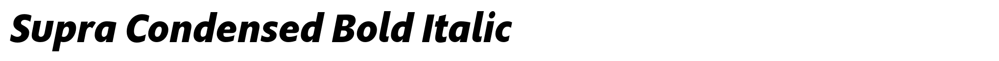 Supra Condensed Bold Italic image